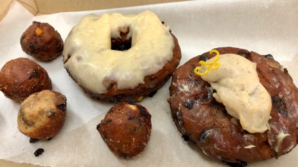 Hot cross doughnuts from The Doughtnut Department.