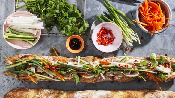 Supersized sandwich: Two-metre banh mi. 