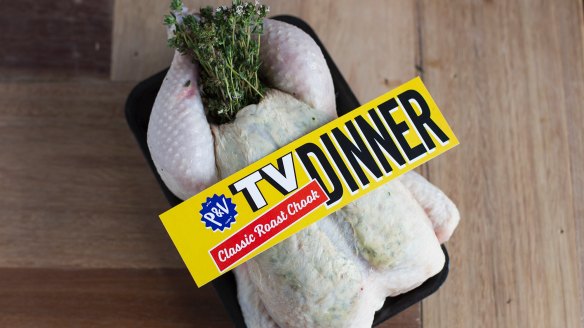 P&V's roast chook with herb butter TV dinner.