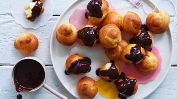 These cream puffs swap pastry cream for a white-chocolate filling.