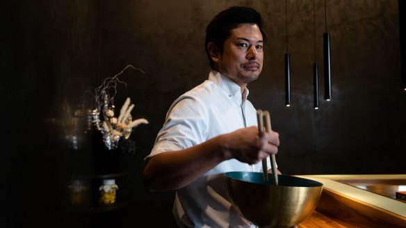 "We make the food in front of the customer, so what they see is like a tempura show," says Haco head chef Kensuke Yada.