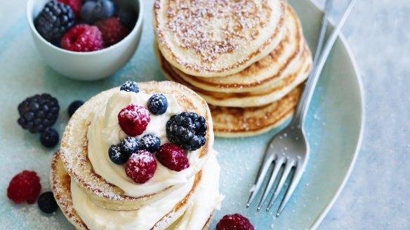 Jill Dupleix's berry cheesecake pancakes.