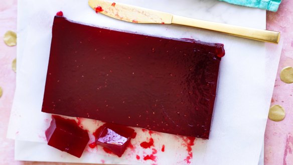 Raspberry and prosecco jelly for Danielle Alvarez's trifle.