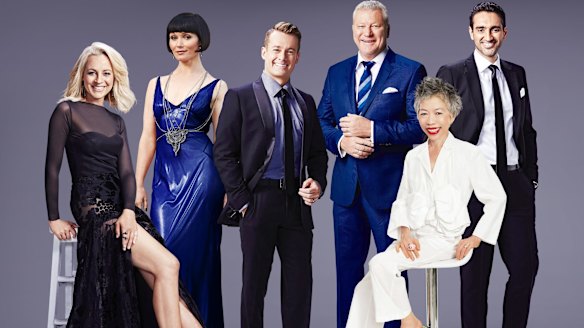 Nominees for the 2016 TV Week Gold Logie: (from left) Carrie Bickmore, Essie Davis, Grant Denyer, Scott Cam, Lee Lin Chin and Waleed Aly.