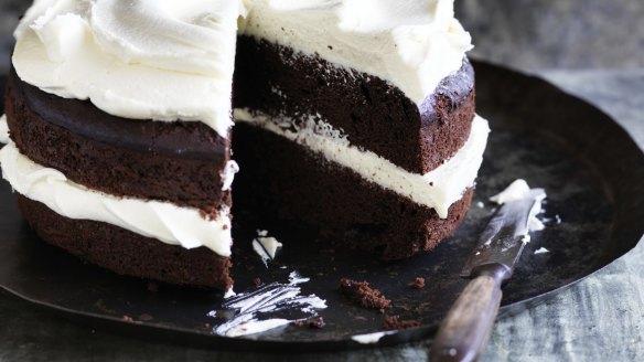 This double chocolate cake is made using olive oil.