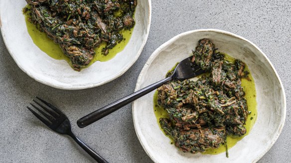 Katrina Meyink's herb and lamb stew. 