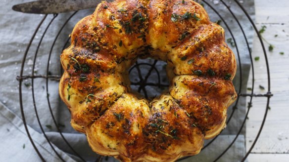 Savoury monkey bread with hidden pockets of melted mozzarella.