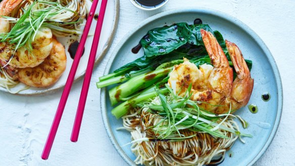 Prawn oil noodles.