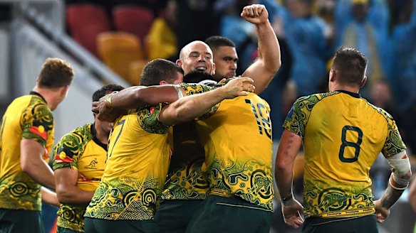 Fitting result: Stephen Moore will leave Suncorp Stadium a winner in his final game on home soil.