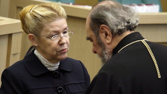 Yelena Mizulina (L), is the ultra-conservative Russian MP behind the bill. 