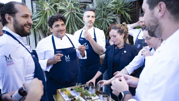 Mirazur chef Colagreco and his team at The Gantry, Sydney, before the residency's first service. 