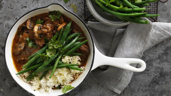 Slow-cooked beef stroganoff.