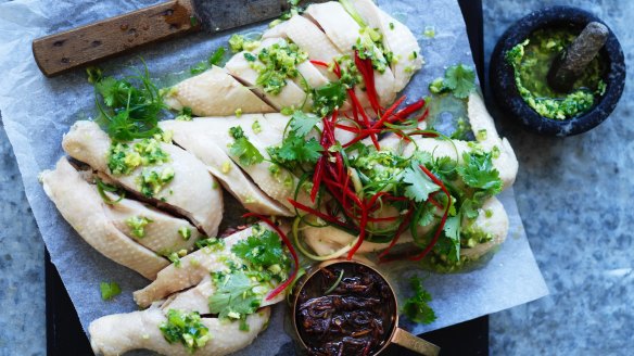 Kylie Kwong's poached chicken makes a good low-fat dish. 