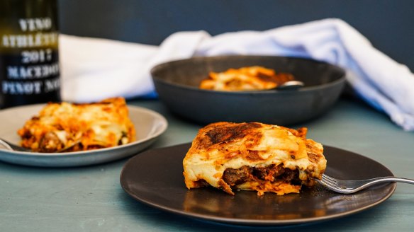 Lasagne with slow-cooked sausage ragu.