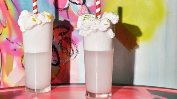 Seltzer spiders with house-made coconut ice-cream.