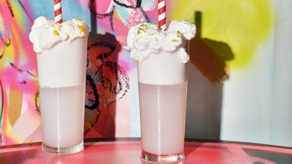 Seltzer spiders with house-made coconut ice-cream.