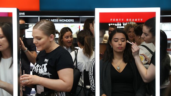The launch of Fenty Beauty by Rihanna happened at the same time at Sephora in Sydney and around the world. 8th September 2017 Photo: Janie Barrett