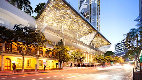 Harris Terrace (left) will be at the "front door" of the Queens Wharf complex.