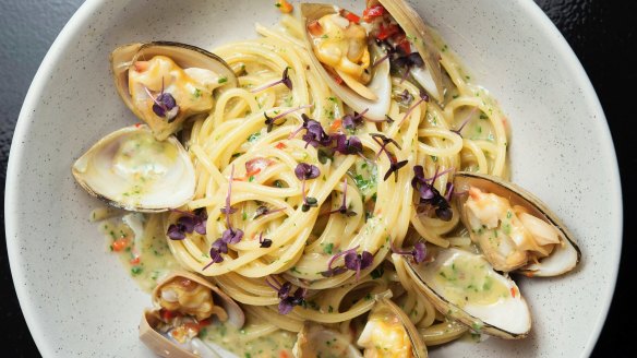 Go-to dish: Spaghetti with clams.