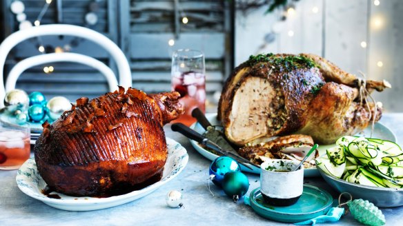 Baked ham (left) v roast turkey - who will win?