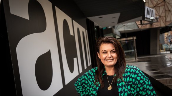 Chef Karen Martini outside ACMI in Federation Square, where her new restaurant will open in February. 