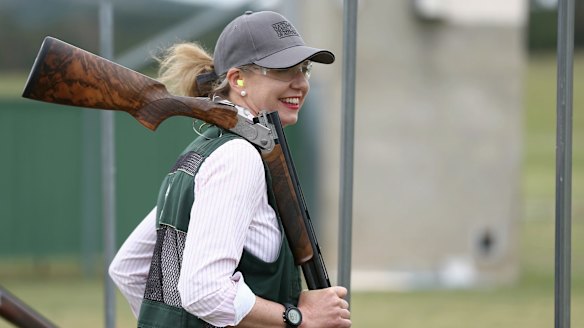 Senator McKenzie pictured at the Canberra International Clay Target Club.