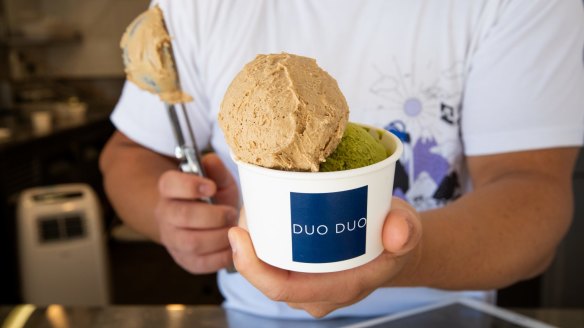 Vietnamese coffee and green tea flavours at Duo Duo. 