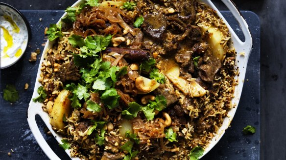 Adam Liaw's one-pot lamb biryani with rice and quinoa. 
