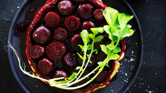 This jewel-toned beetroot tarte tatin is as impressive to look at as it is to eat.