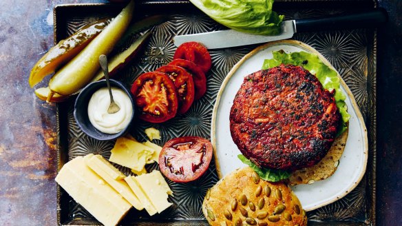 The best vegie burger patties plus all the fixings.