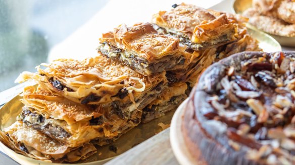 Babajan's mushroom and walnut borek.