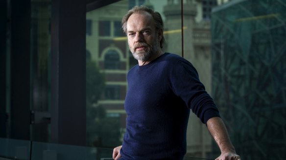 Hugo Weaving is happier talking about food than about acting. 