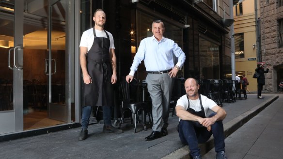 Head chef Scott Williams, Steve Anistasiou and Andrew Cibej  at the Bacco Oteria. 