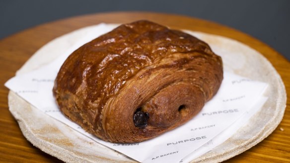 Roasted buckwheat pain au chocolat.