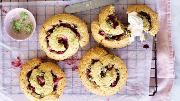 Scones meet strawberry shortcakes - the creme fraiche makes for a deliciously tender dough.