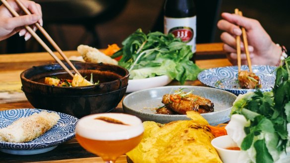 Assorted dishes at Paper Plate Vietnamese restaurant in Richmond.