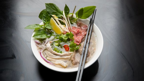Vietnamese noodle soup at Twenty-Pho Seven, Russell Street, Melbourne.