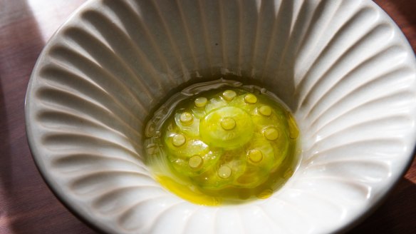 Snapper with cucumber and citrus pepper.