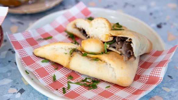 A mushroom pastry from Khmasa Cafe.