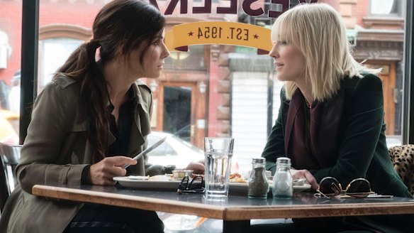 Sandra Bullock, left, and Cate Blanchett in Ocean's 8.
