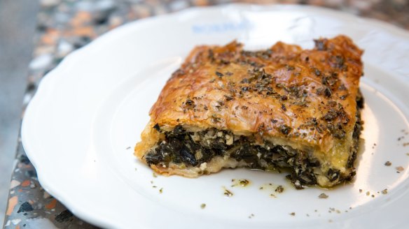 Go-to dish: Spanakopita with spinach, feta and lemon.