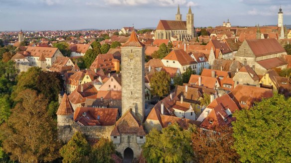 View over Rothenburg ob der Tauber on Germany's Romantic Road.