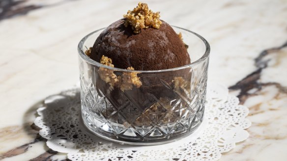 Choc-hazelnut tartufo dessert.