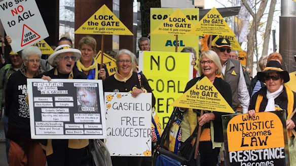Protesters outside AGL's offices in North Sydney gathered every week for more than two years.