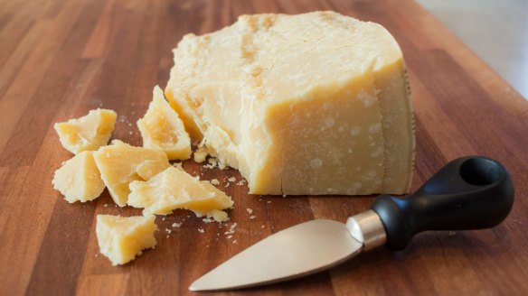Incredible hunk: Aged parmigiano reggiano is rich in umami - and sometimes 'cheese crystals'. 