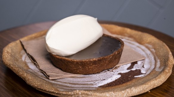 Chocolate and liquorice tart.