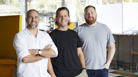 The team from Applejack Hospitality, from left: Ben Carroll, Hamish Watts and Patrick Friesen will open RAFI in September.