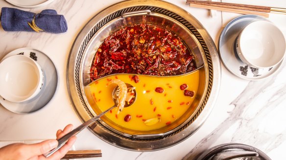 Cook your own dinner: the spicy hotpot.