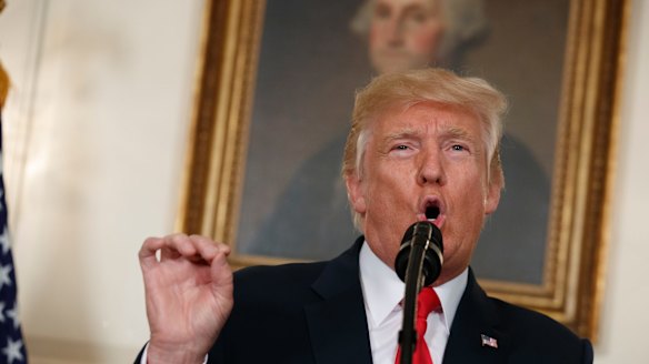 President Donald Trump speaks about the deadly white nationalist rally in Charlottesville on Monday.