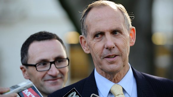 Senator Di Natale with former Greens leader Bob Brown.